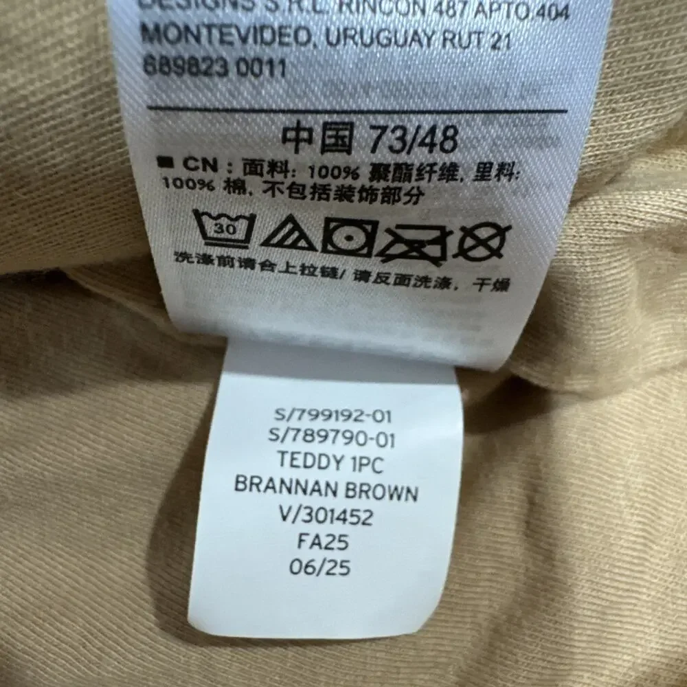 Baby Gap 6-12 Brown Sherpa Hooded Teddy Coverall Footie Bear Ears Outdoor Casua